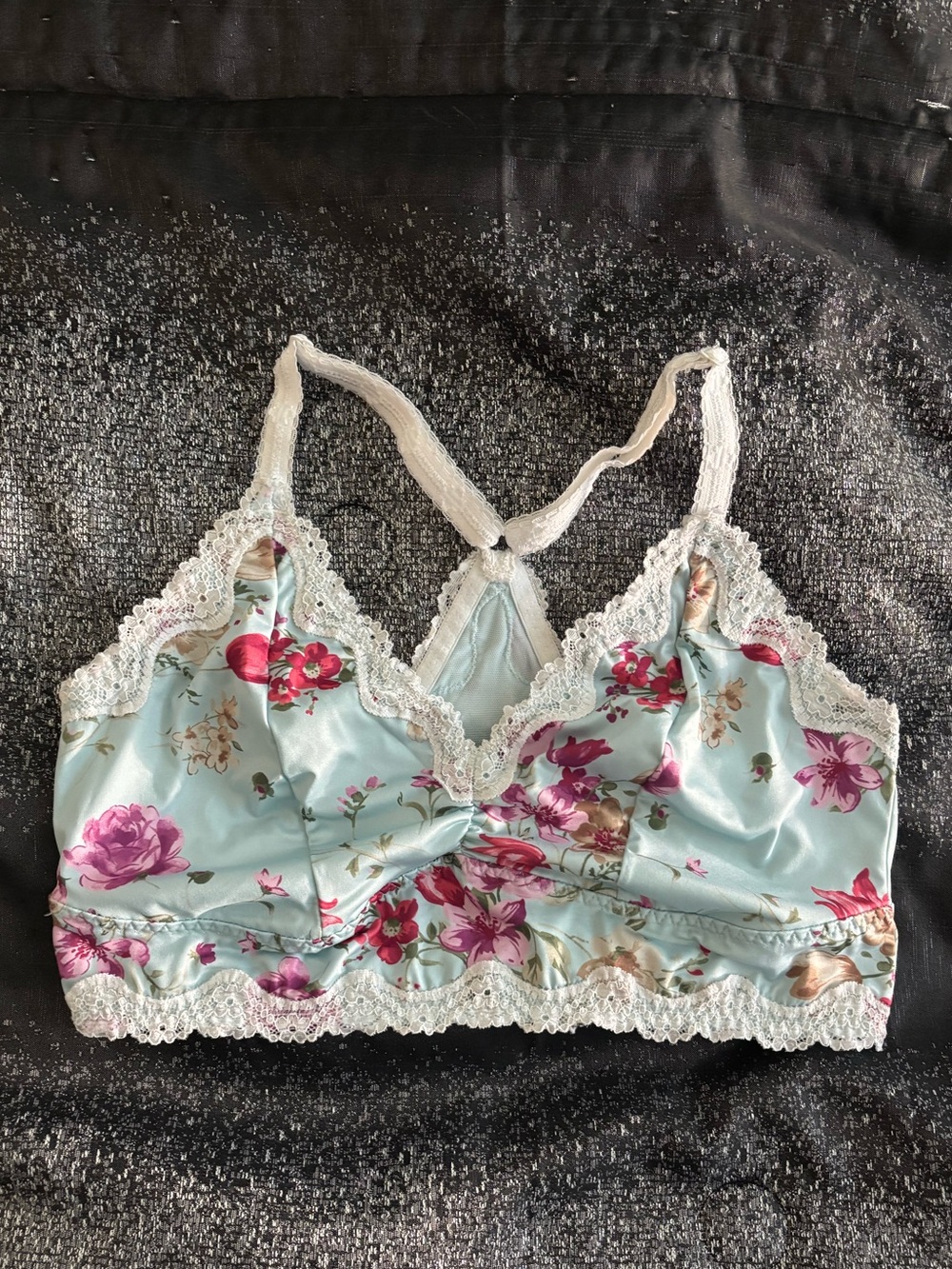 Torrid Bralette in Light Blue Mayflower Floral Sz 0/L